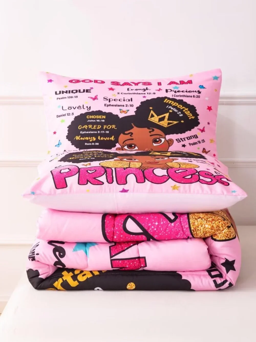 GRAT TIOC Black Girl Magic Comforter Set Queen - Black Girl Bedding